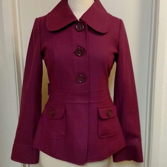 NWOT Tulle Magenta Wool Jacket Size M - Picture 1 of 8